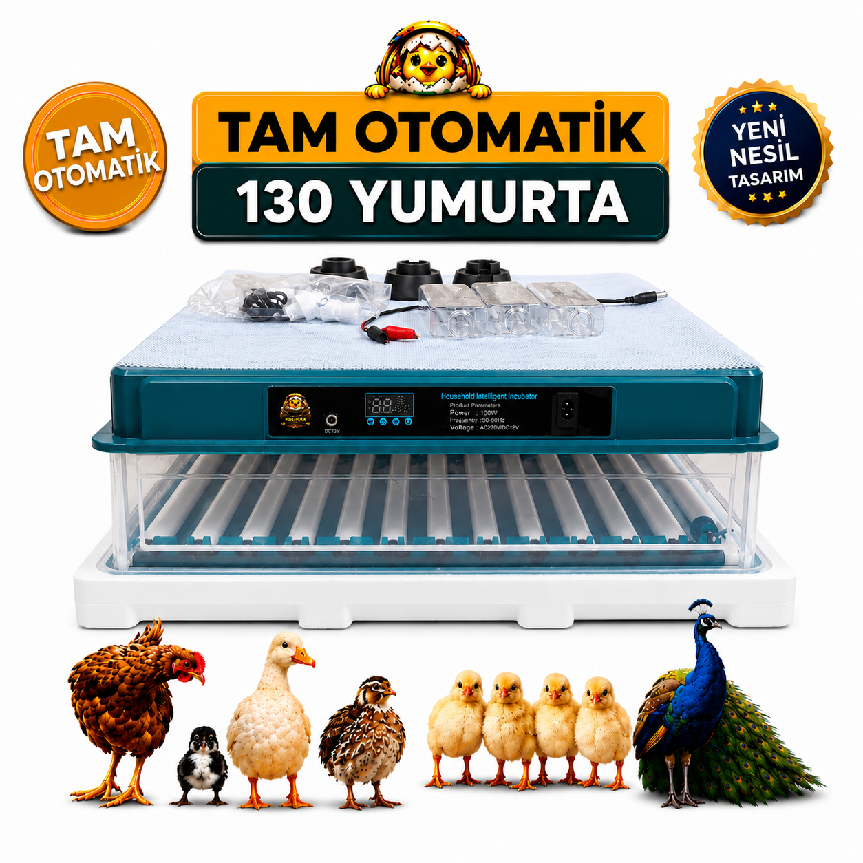 130 Yumurta Kapasiteli Tam Otomatik Kuluçka Makinesi (WZ-R130 INCUBATOR)