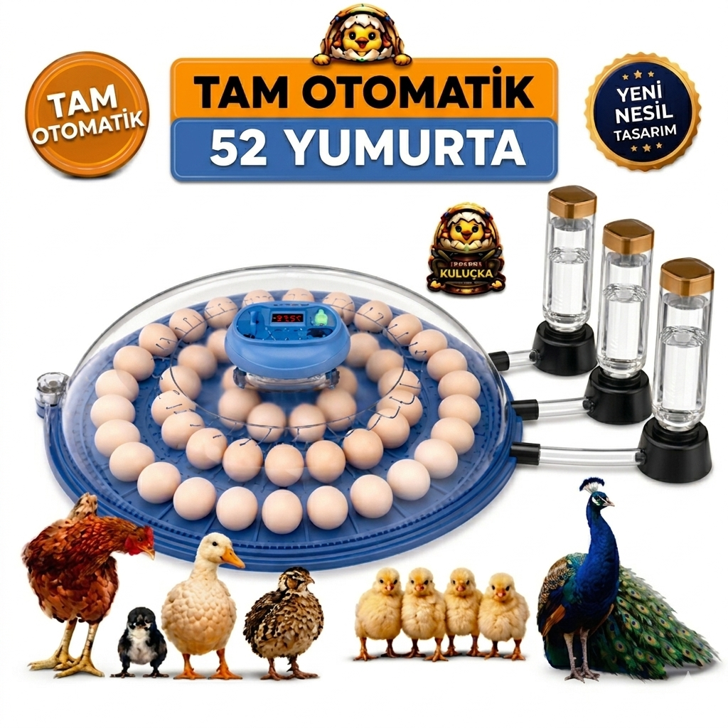 52 Yumurta Kapasiteli Tam Otomatik Kuluçka Makinesi (WZ-Z52 INCUBATOR)